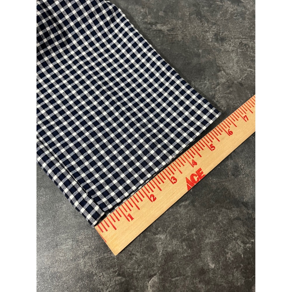 Massimo Fabbro Italy Gingham Pants Womens 8 Navy Slim Stretch Pull On - Picture 8 of 9